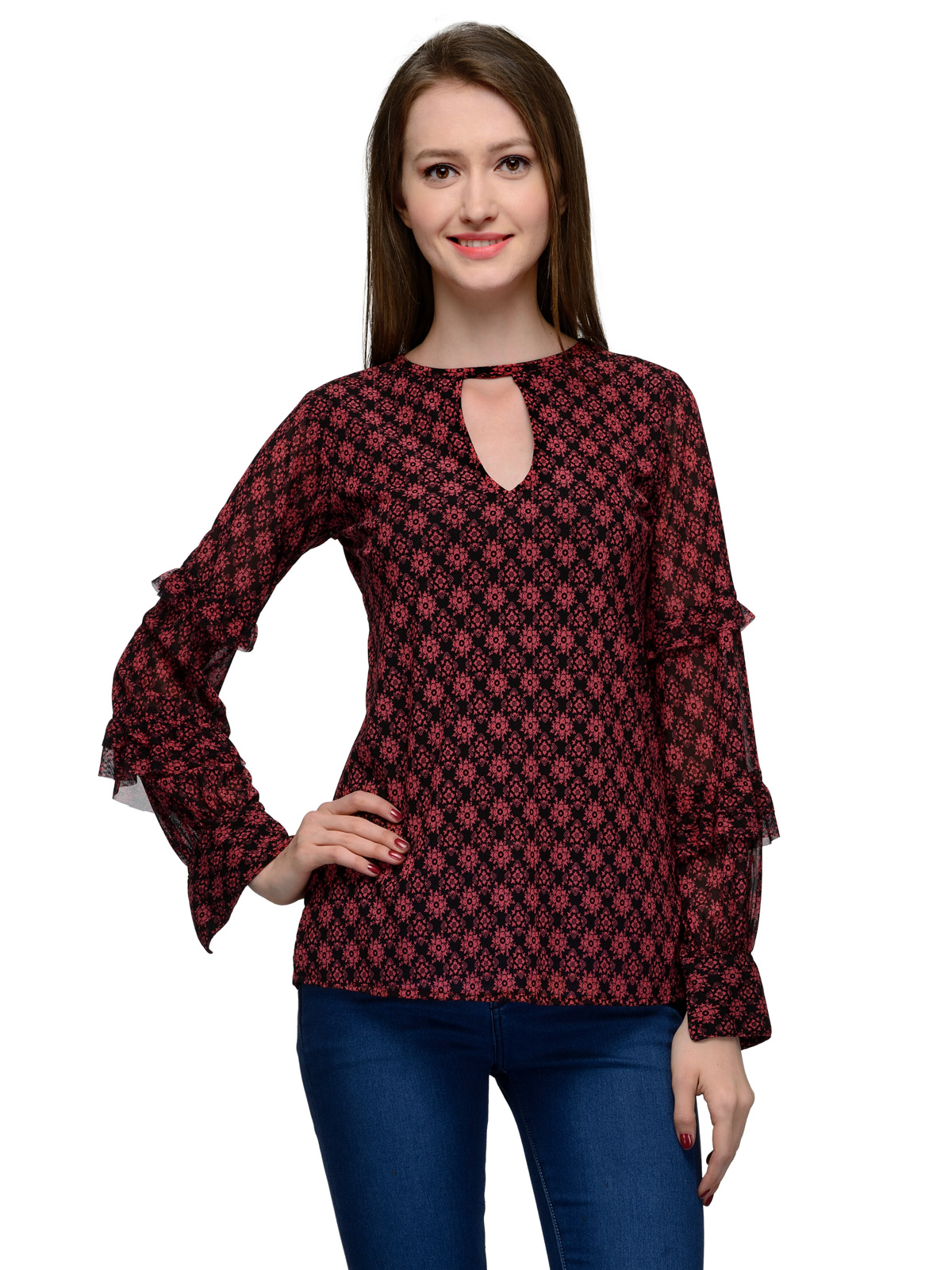 FULL SLEEVES FRONT CHOKER TOP