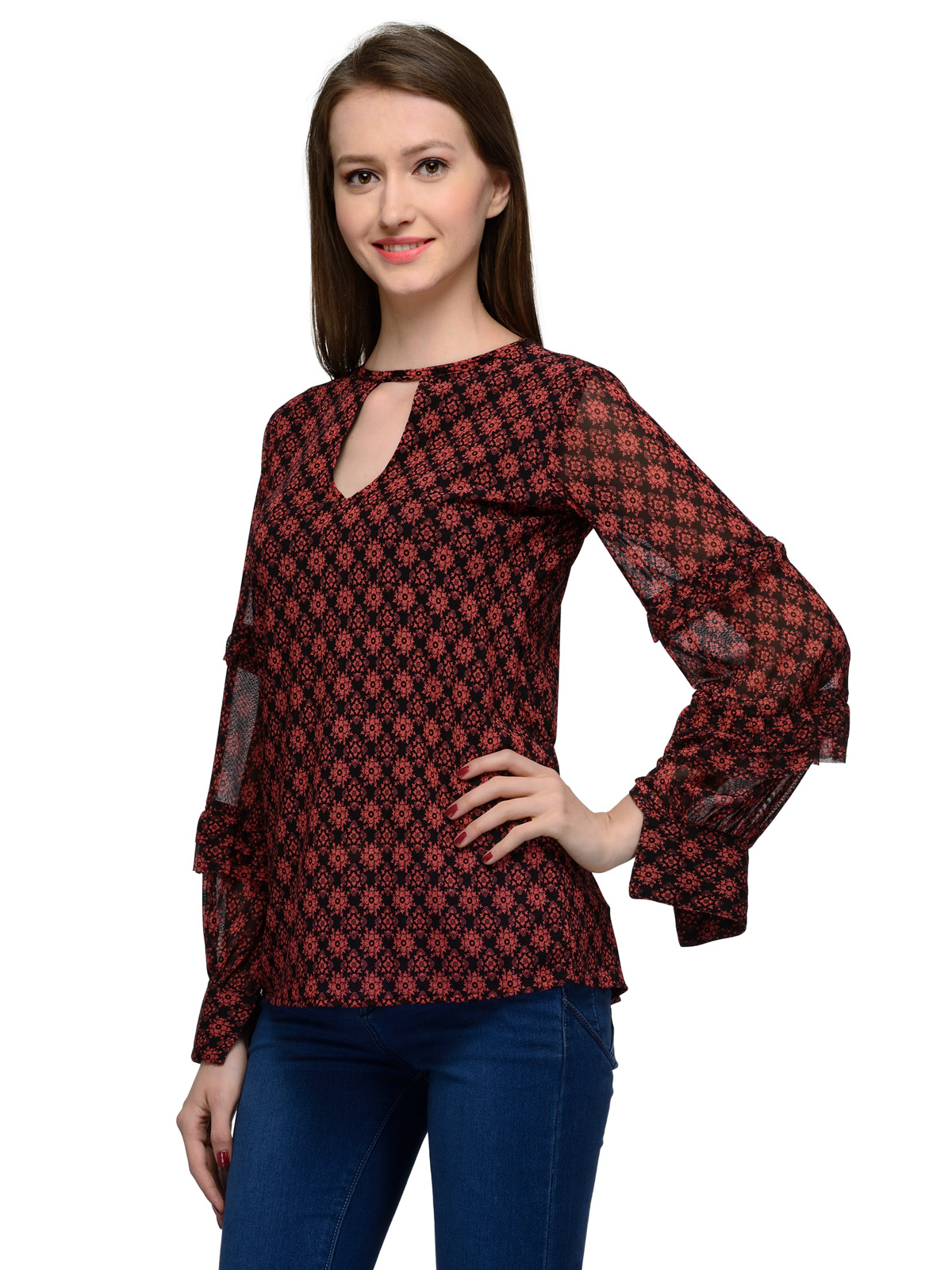 FULL SLEEVES FRONT CHOKER TOP