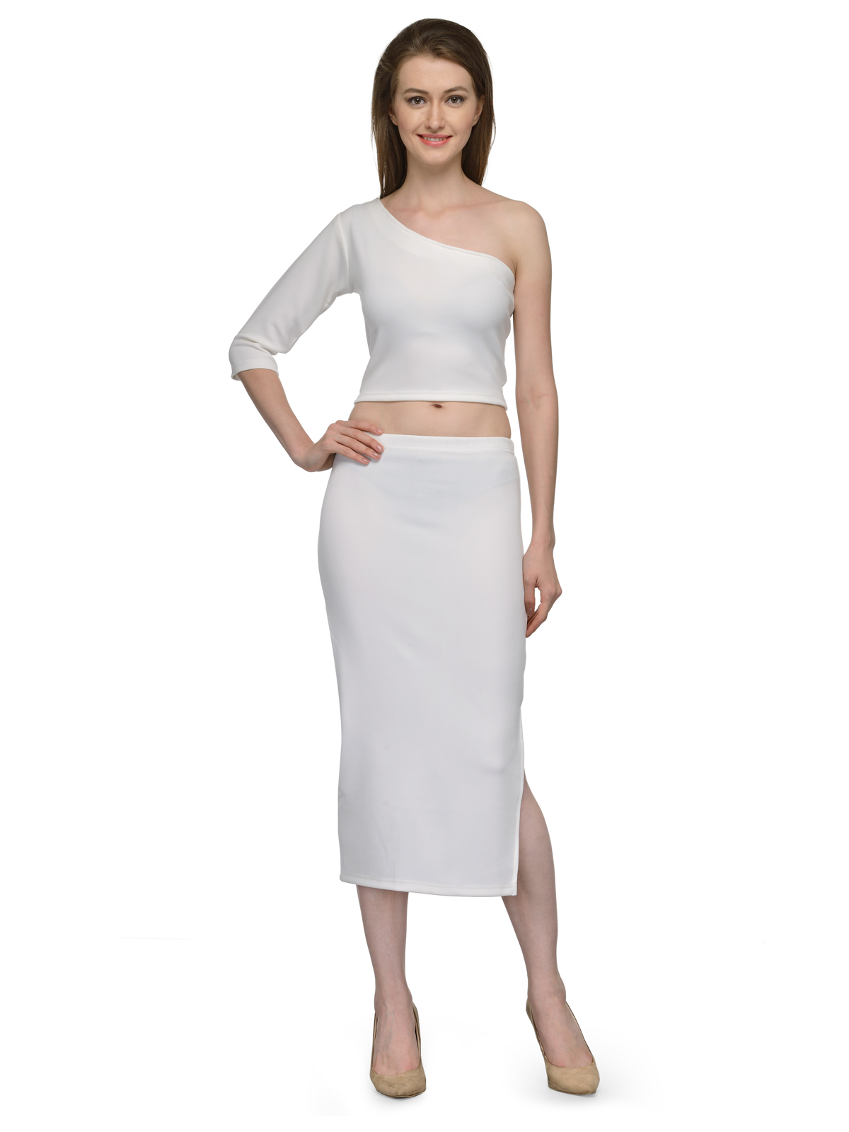 SINGLE SLEEVE CROP TOP