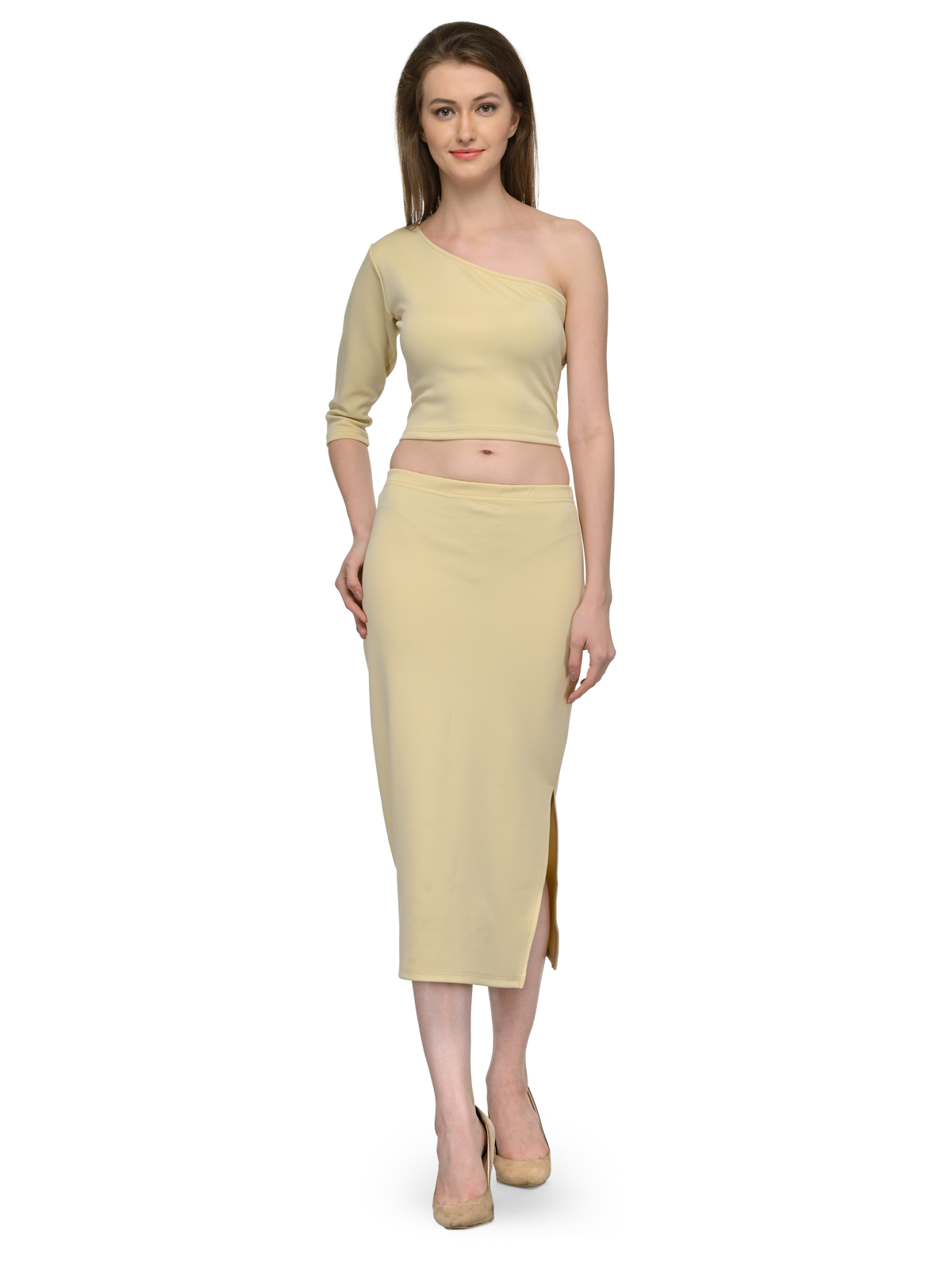 SINGLE SLEEVE CROP TOP