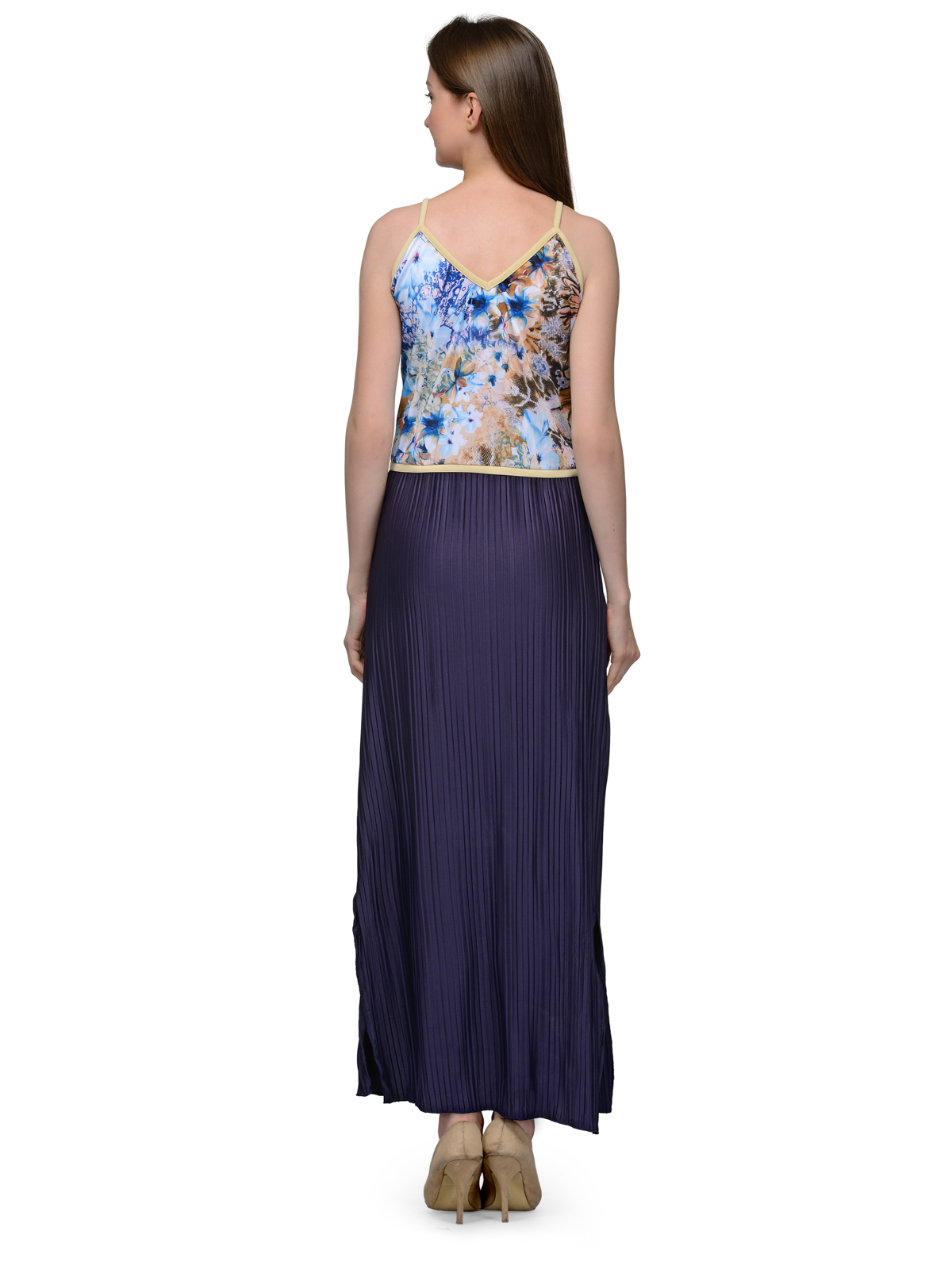 NAVY PRINTED MAXI DRESS