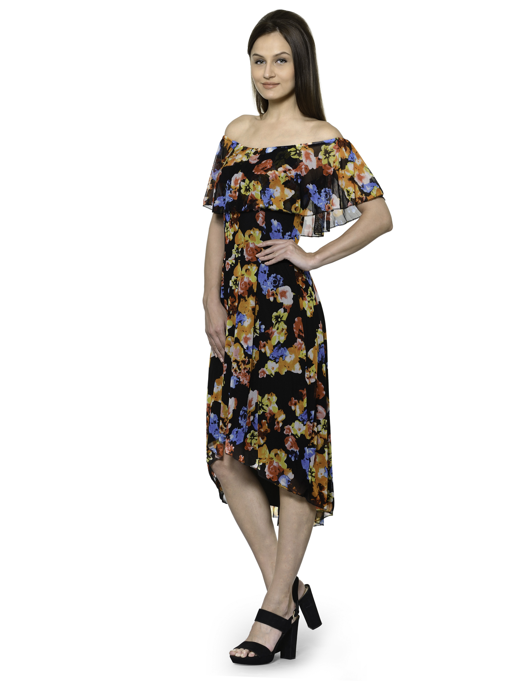 MULTIFLOWER PRINT MAXI DRESS