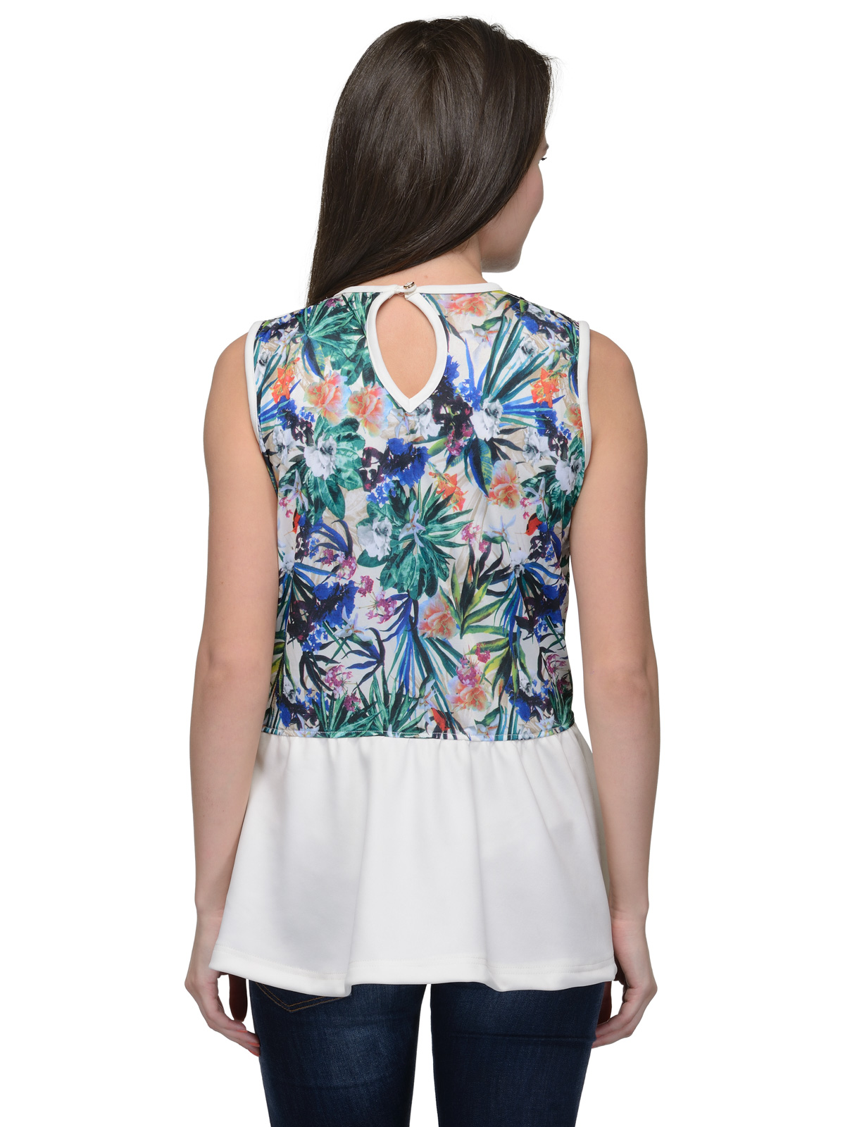 WS ABSTRACT MULTI FLOWER PRINT TOP